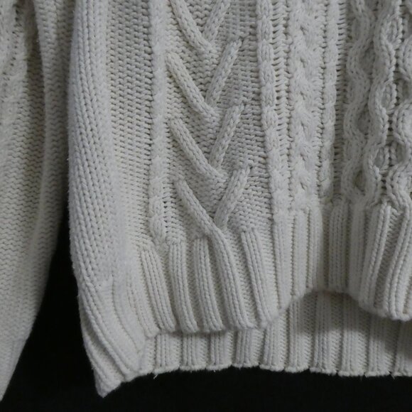 BIANCA NYGARD | medium 10-12 | Ivory Cable Knit Turtleneck Sweater - Picture 7 of 16